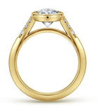 Lady's Yellow 14 Karat Bezel Ring Size 6.5 8 = 0.22tw Round G/H SI2 Di