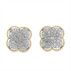Estate Clover Style Diamond Earrings