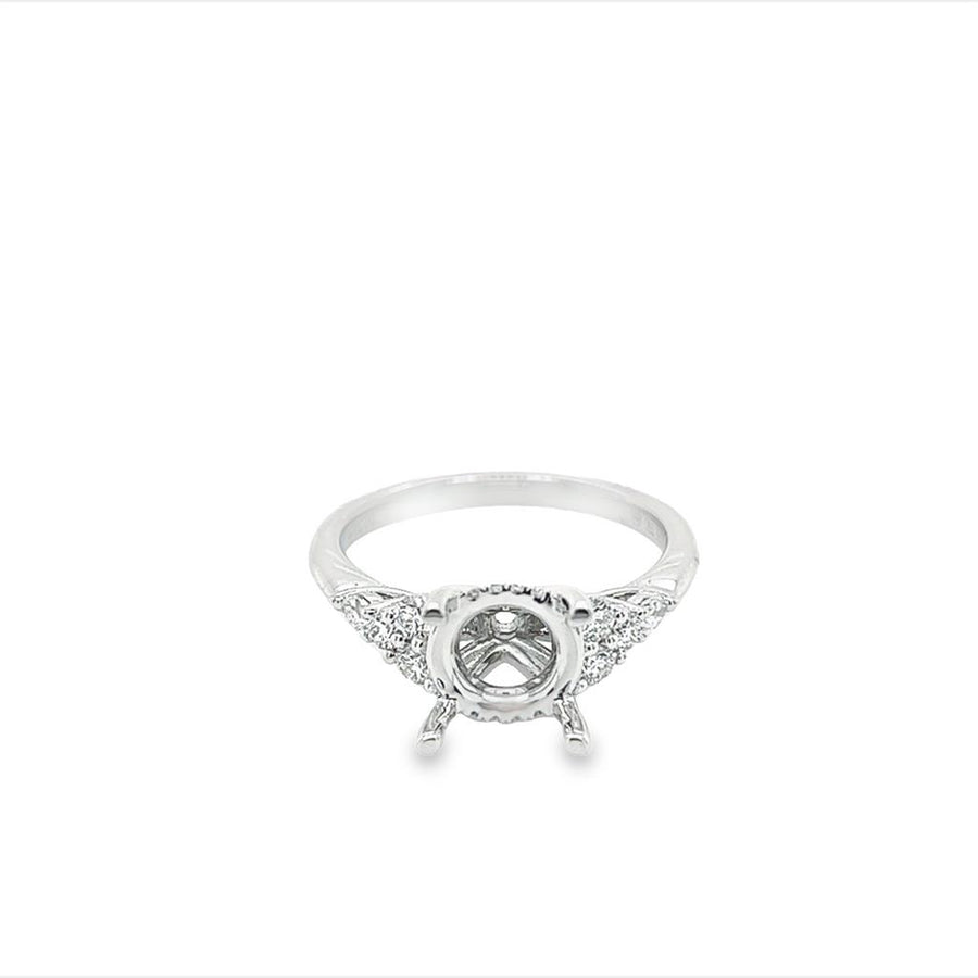 Lady's White 18 Karat Halo Ring