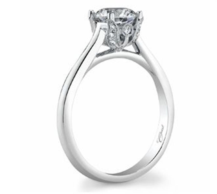 Coast Diamond Milgrain Solitare With Fancy Head Ring Mounting