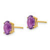 14k 8x6mm Oval Amethyst Stud Earrings