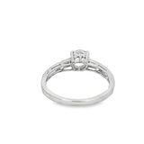 Lady's White 14 Karat Engraved Antique 4-Prong Fashion Ring Size 6.5 W