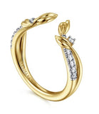 Lady's Yellow 14 Karat Curved Floral Open Wedding/Anniversary Ring Siz