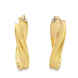 Yellow 14 Karat Satin 7.50X42mm Twist Hoop Earrings Estate Jewelry Gra
