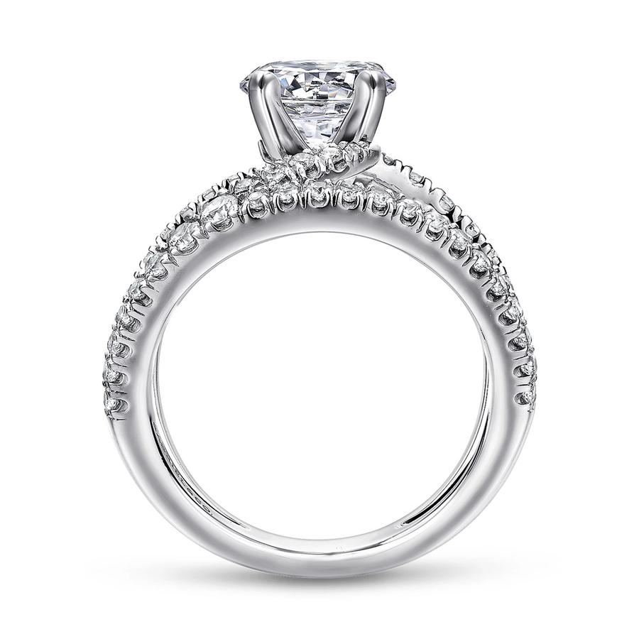 Gabriel & Co. Nova - 14K White Gold Round Split Shank Diamond Engagement Ring Mounting