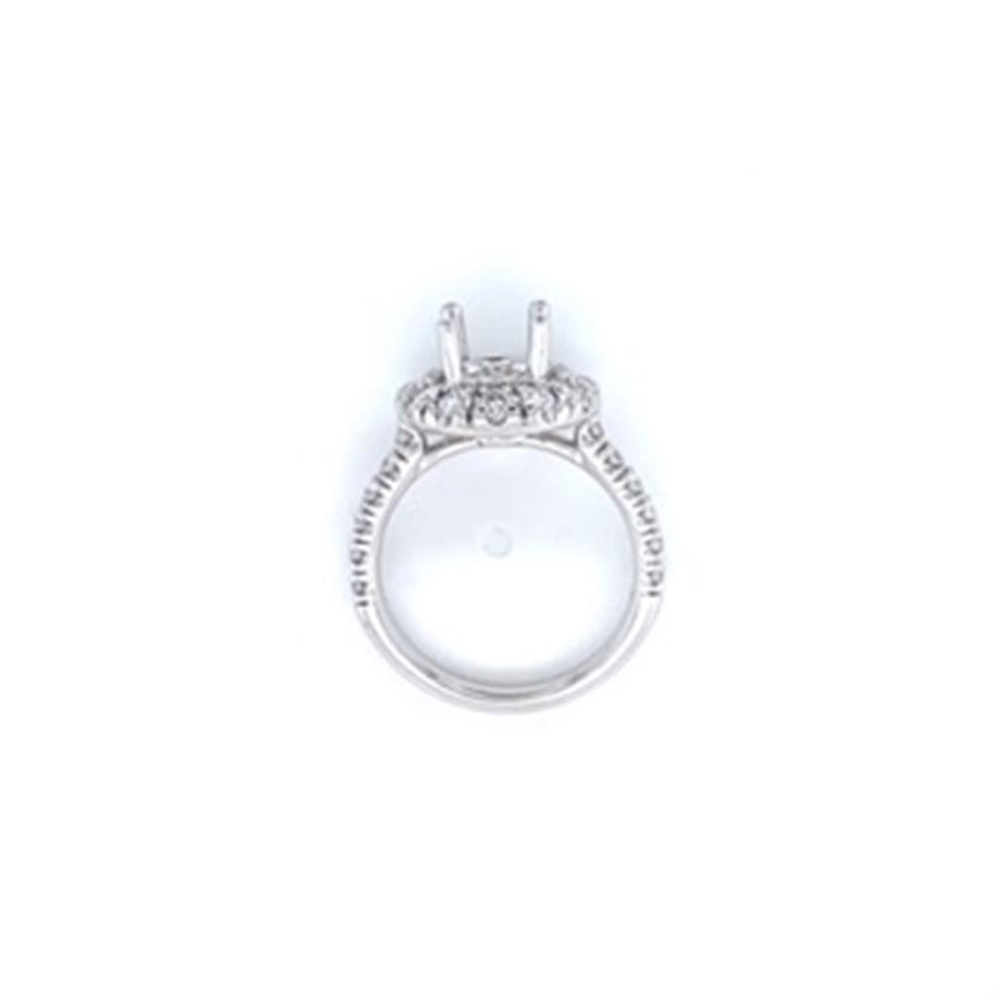 Lady's White 18 Karat Halo Style Ring