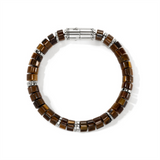 White Sterling Silver Heishi John Hardy With = 8.00X8.00mm Bead Tiger'