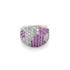 Estate Lady's Pink Sapphire and Diamond Band