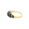 Yellow 14 Karat Curved Onyx Ring Estate Jewelry