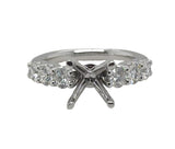 Lady's White 14 Karat Prong-Set Straight Band Semi-Mount Engagement Ri