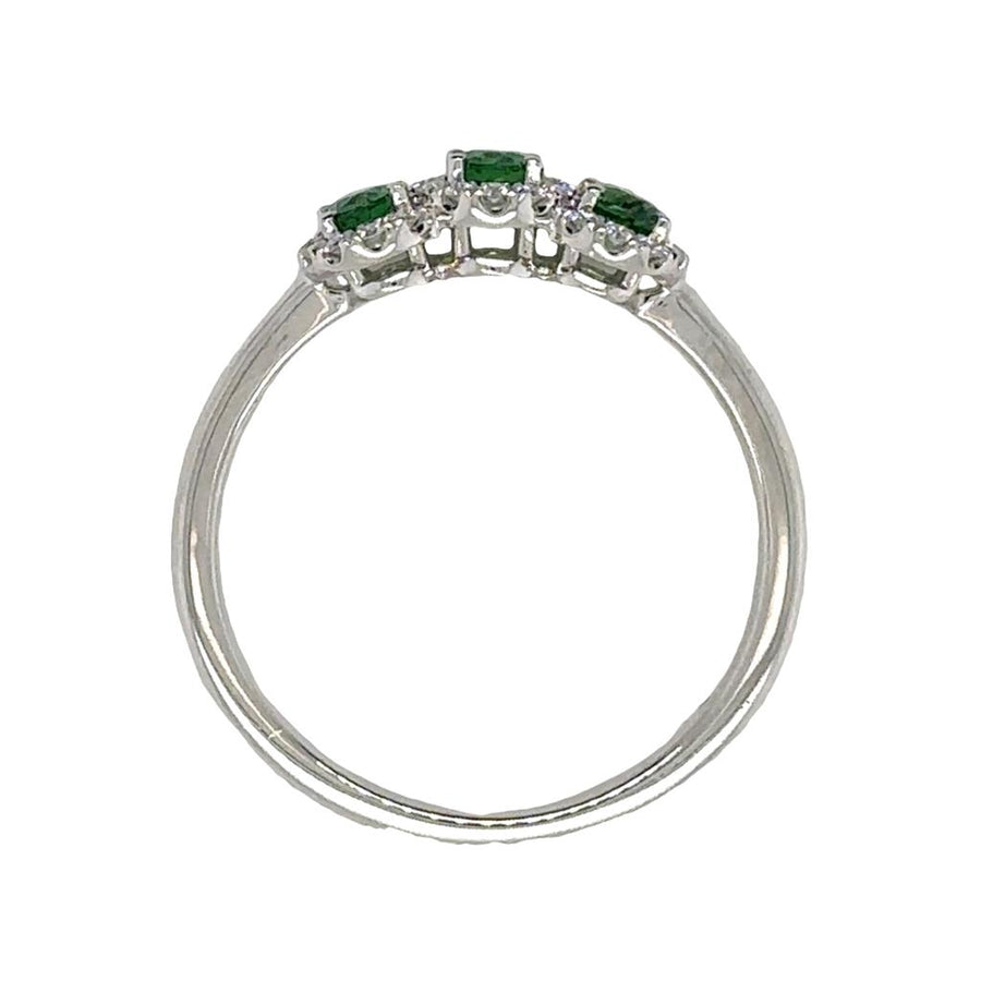 Tsavorite Garnets 14 Karat White Fashion Ring