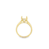 Lady's Yellow 18 Karat Accented Cathedral Solitaire Ring Size 6.75 2 =
