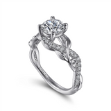 Gabriel & Co. Camelia - Diamond Floral Twist Engagement Ring Mounting