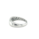 Lady's White 14 Karat Bold Rectangular Fashion Ring Size 6.5 Designer: