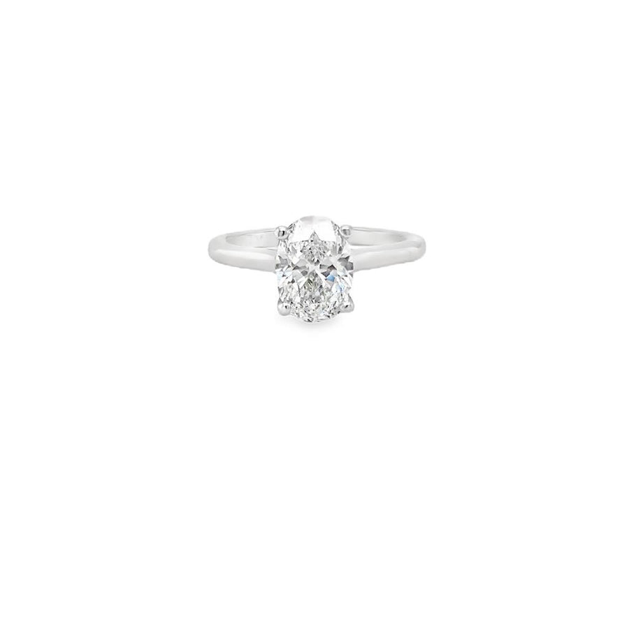 Estate Cathedral Oval Solitaire Engagement Ring