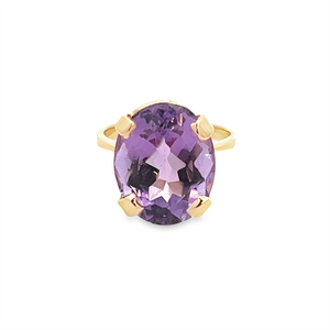 Estate Solitaire Oval Amethyst Ring