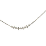 Lady's Yellow 18 Karat Bar Necklace Length 18 With 5 = 0.44TWT Marquis