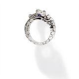 John Hardy Legends Naga Silver Ring with Blue Sapphire Eyes