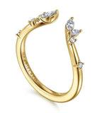 Lady's Yellow 14 Karat Curved Open Wedding/Anniversary Ring Size 6.5 8