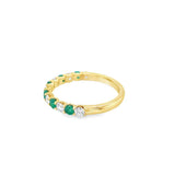 Lady's Yellow 18 Karat Alternating U Prong Fashion Ring Size 6.75 7 =