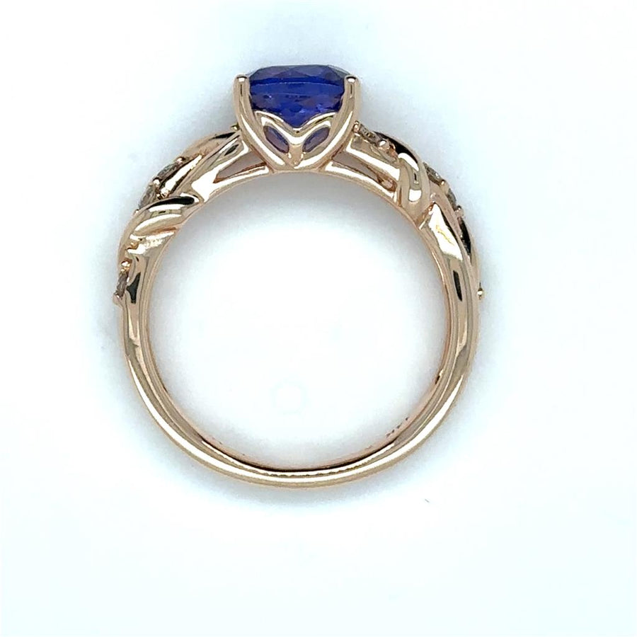 Rosé 14 Karat Levian Twist Ring Estate Jewelry Size 7 With One = 7.20X