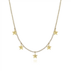 Gabriel & Co. Fashion 14K Yellow Gold Star Drop Station Necklace