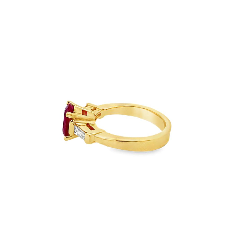 Burmese Ruby and Diamond Ring