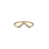Lady's Yellow 14 Karat Chevron Wedding/Anniversary Ring Size 6.5 With