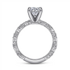 Gabriel & Co. Sadie - Vintage Inspired 14K White Gold Round Diamond Engagement Ring Mounting