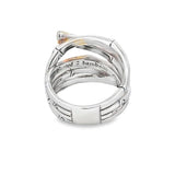 Sterling Silver John Hardy Bamboo Bypass Ring With Black Sapphires Est