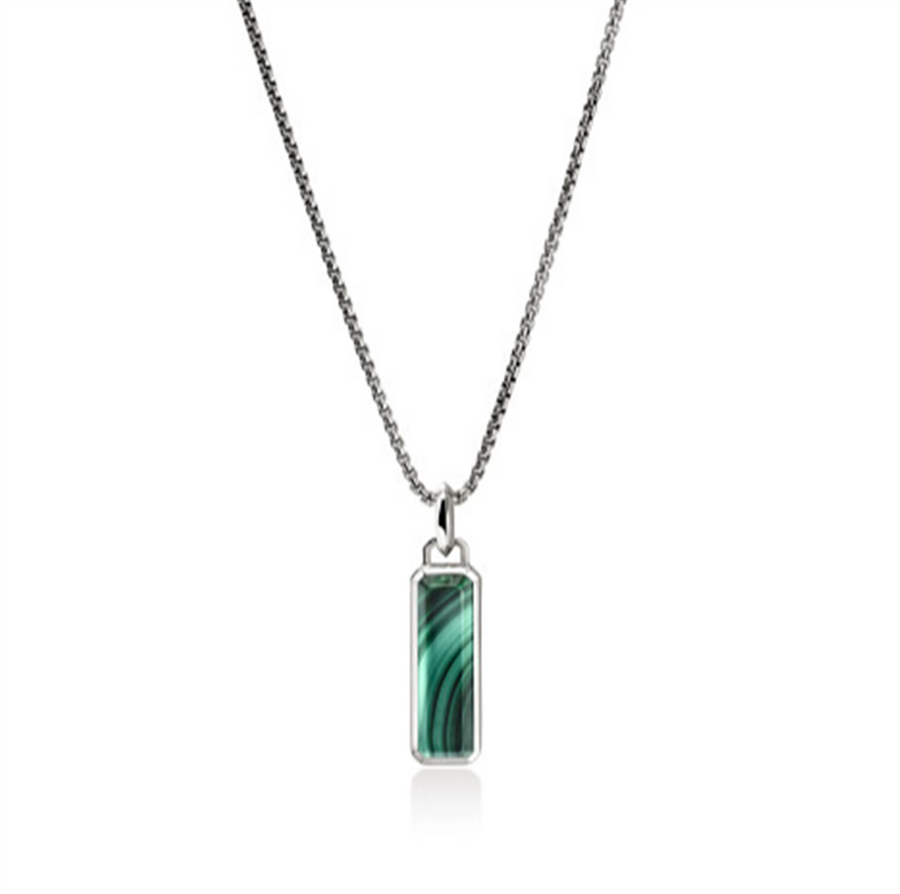 John Hardy Modern Talisman Malachite Necklace