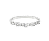 Lady's White 18 Karat Milgrain Alternating Bezel/Prong Station Wedding