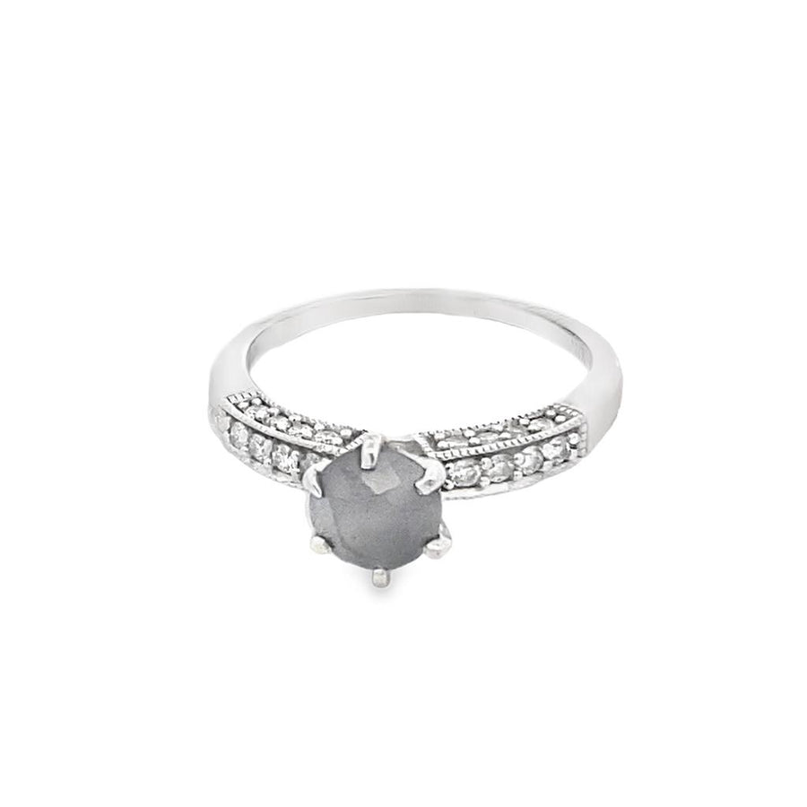 White 10 Karat 3 Sided Straight Band