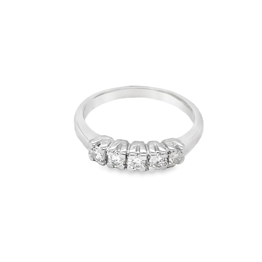 Estate Five Stone Diamond Wedding Band