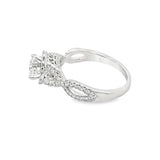 Estate Neil Lane Twisted Shank and Diamond Halo Engagement Ring