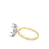 Lady's Two-Tone 14 Karat Hidden Halo Accented Basket Ring Size 9 36 =