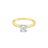 Two-Tone 18 Karat/Platinum GIA Cert. Cushion Solitaire Engagment Ring