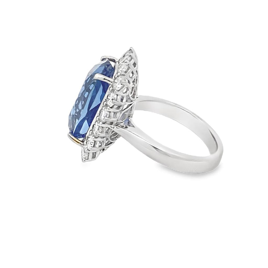 Violetish Blue Sapphire Platinum Fashion Ring
