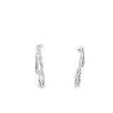Lady's White 18 Karat Wing Hinged Hoops Earrings 44 = 0.30tw Round G/H