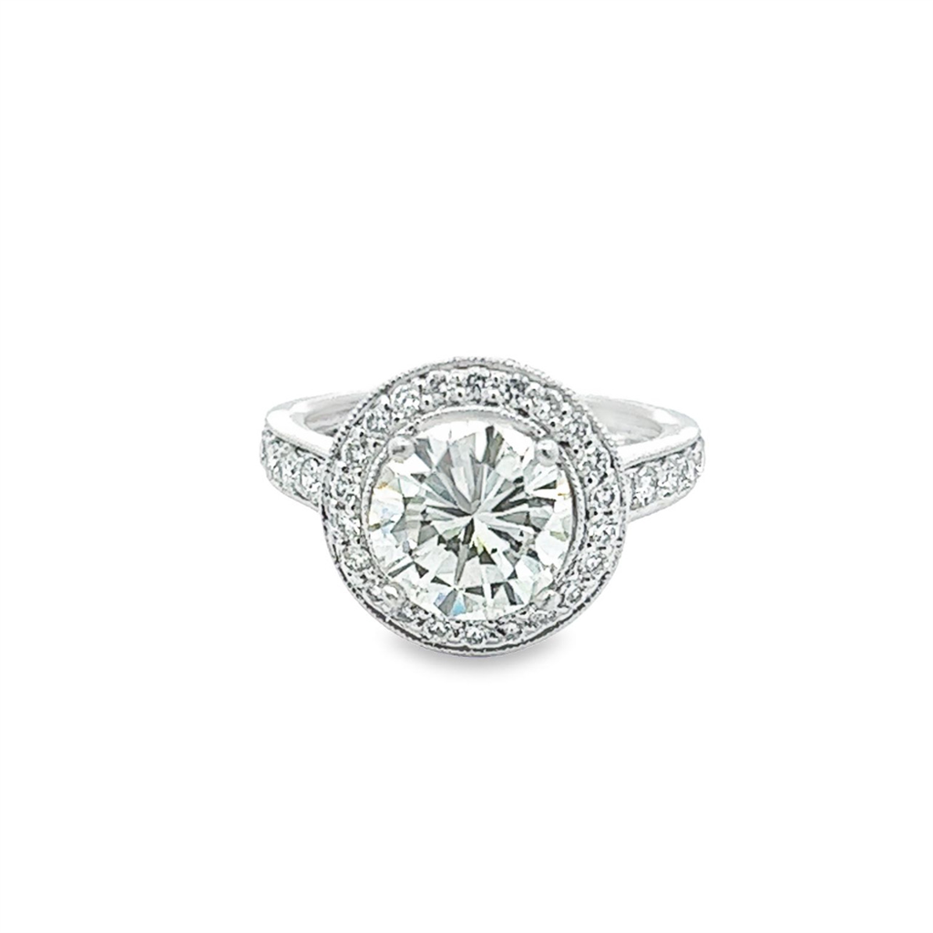 Estate Round Halo Diamond Engagement Ring