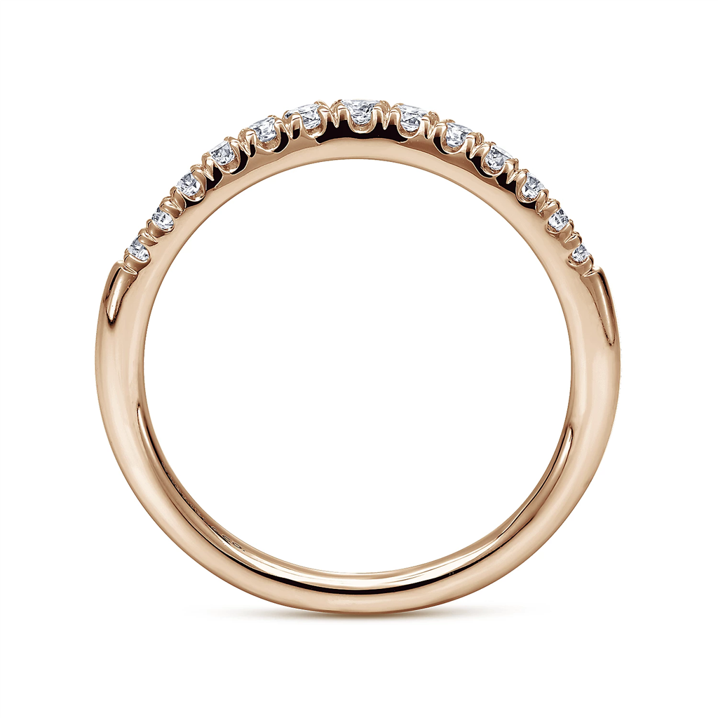 Gabriel & Co. Annecy - Curved-14K Rose Gold Diamond Anniversary Band - 0.23 ct