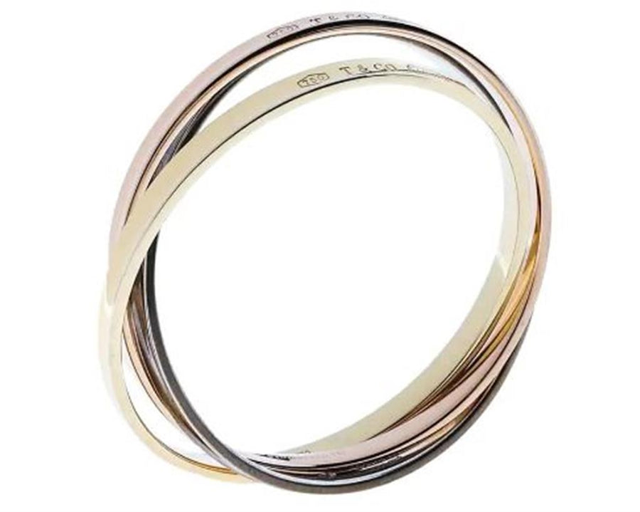 Tri-color 18K/925 Tiffany 1837  Bangles