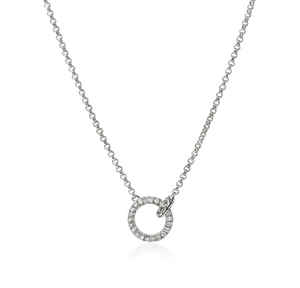 JH Essentials Silver DIamond Pave (0.33ct) 2mm Mini Rolo Chain Interli