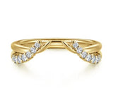 Lady's Yellow 14 Karat Curved Open Wedding/Anniversary Ring Size 6.5 1