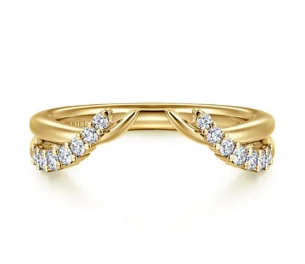 Lady's Yellow 14 Karat Curved Open Wedding/Anniversary Ring Size 6.5 1