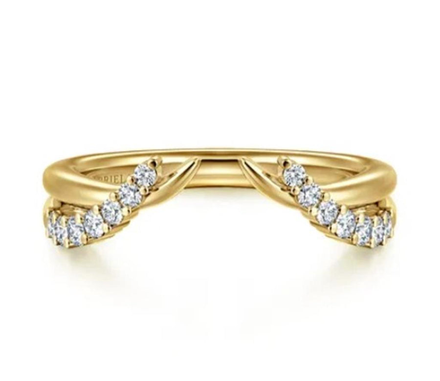Lady's Yellow 14 Karat Curved Open Wedding/Anniversary Ring Size 6.5 1