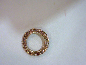 Yellow 10 Karat Circle Slide Pendant Estate Jewelry With 0.42Tw Round