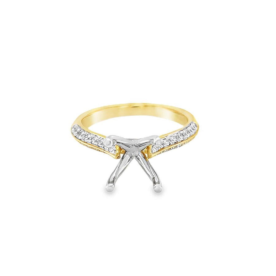 Nelson Lady's Two-Tone Diamond Knife Edge Cathedral Ring Mounting