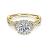 Gabriel & Co. Marissa - 14K Yellow Gold Round Halo Diamond Engagement Ring Mounting