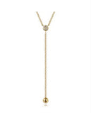 Lady's Yellow 14 Karat Bujukan Y-Knot Necklace Length 16 With 4 = 0.04